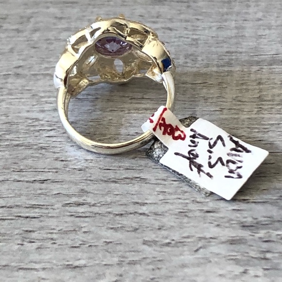 NRQ silver & gold tone AMETHYST dome RING - Picture 8 of 8